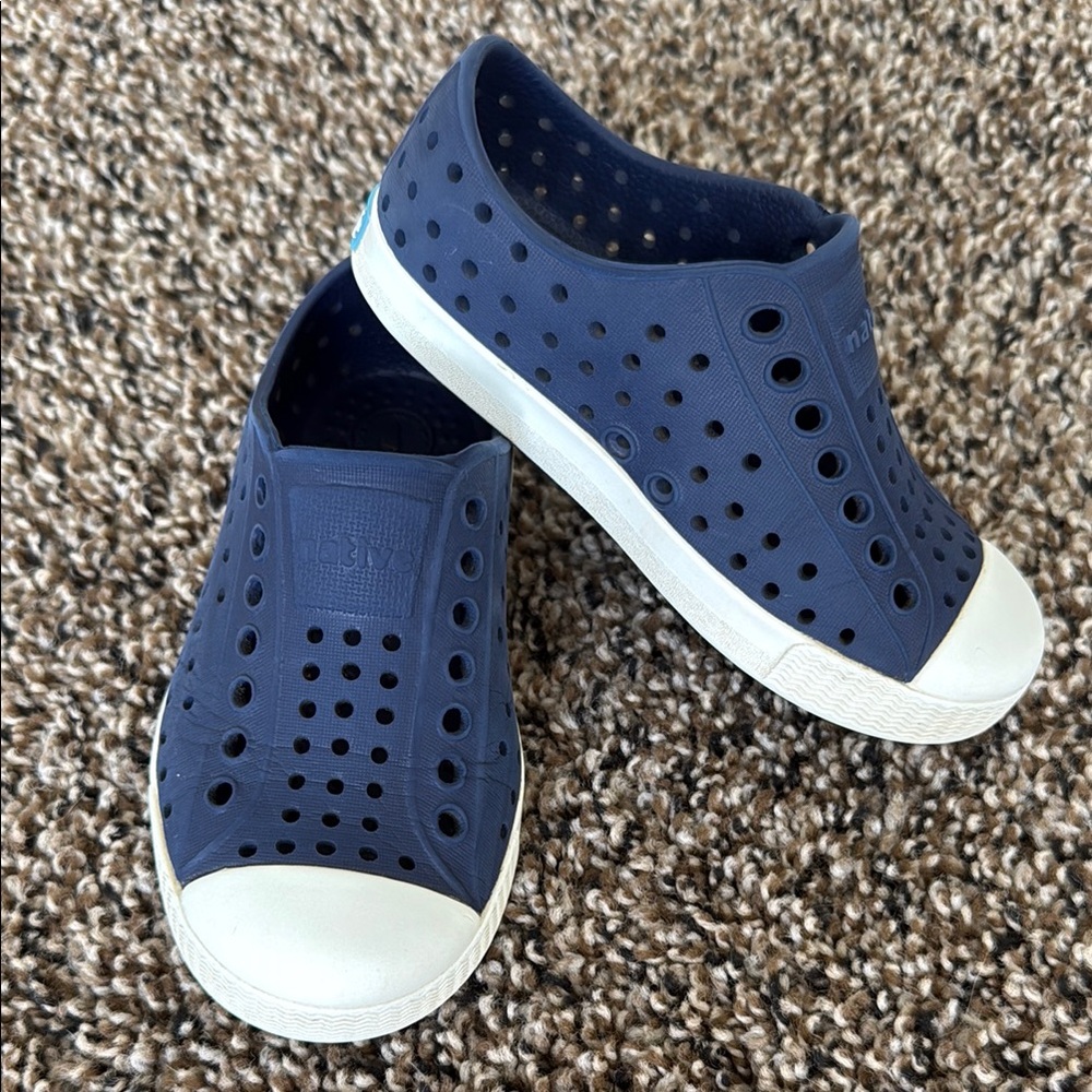 Native Blue and White Water Shoes with Ventilation and Slip-On Design
